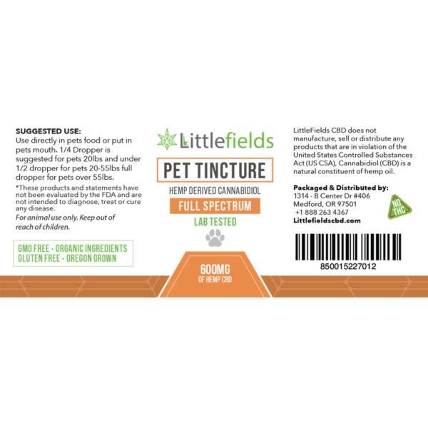 CBD Pet Tincture Label